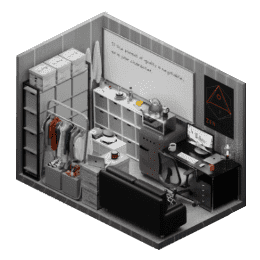 An isometric view of our storage unit home